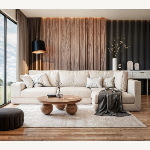 Marmoholz Siena – Stolik Kawowy | Brązowy Mango | Ø80 cm